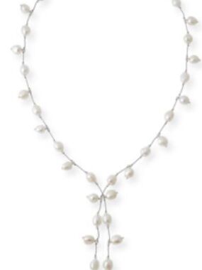 Margo Morrison-  Delicate Pearl Lariat Necklace